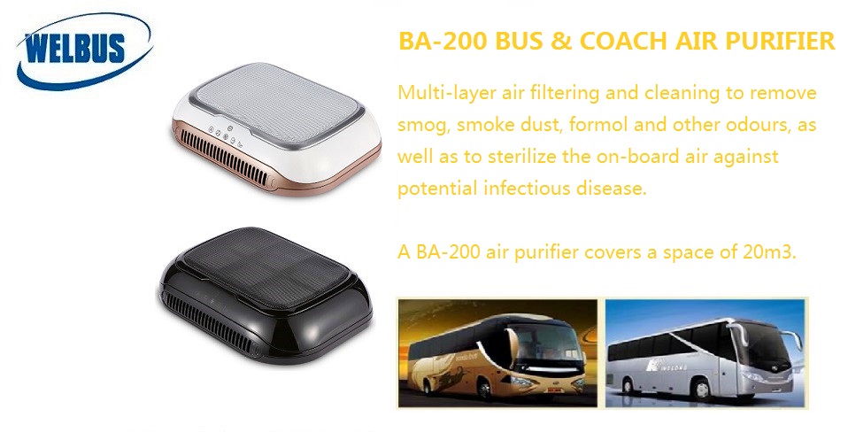 multi-layer air filtering and cleaning to remove smog, smoke dust,formol and other odours,as well as to sterilize the on-board air against potential infectious disease